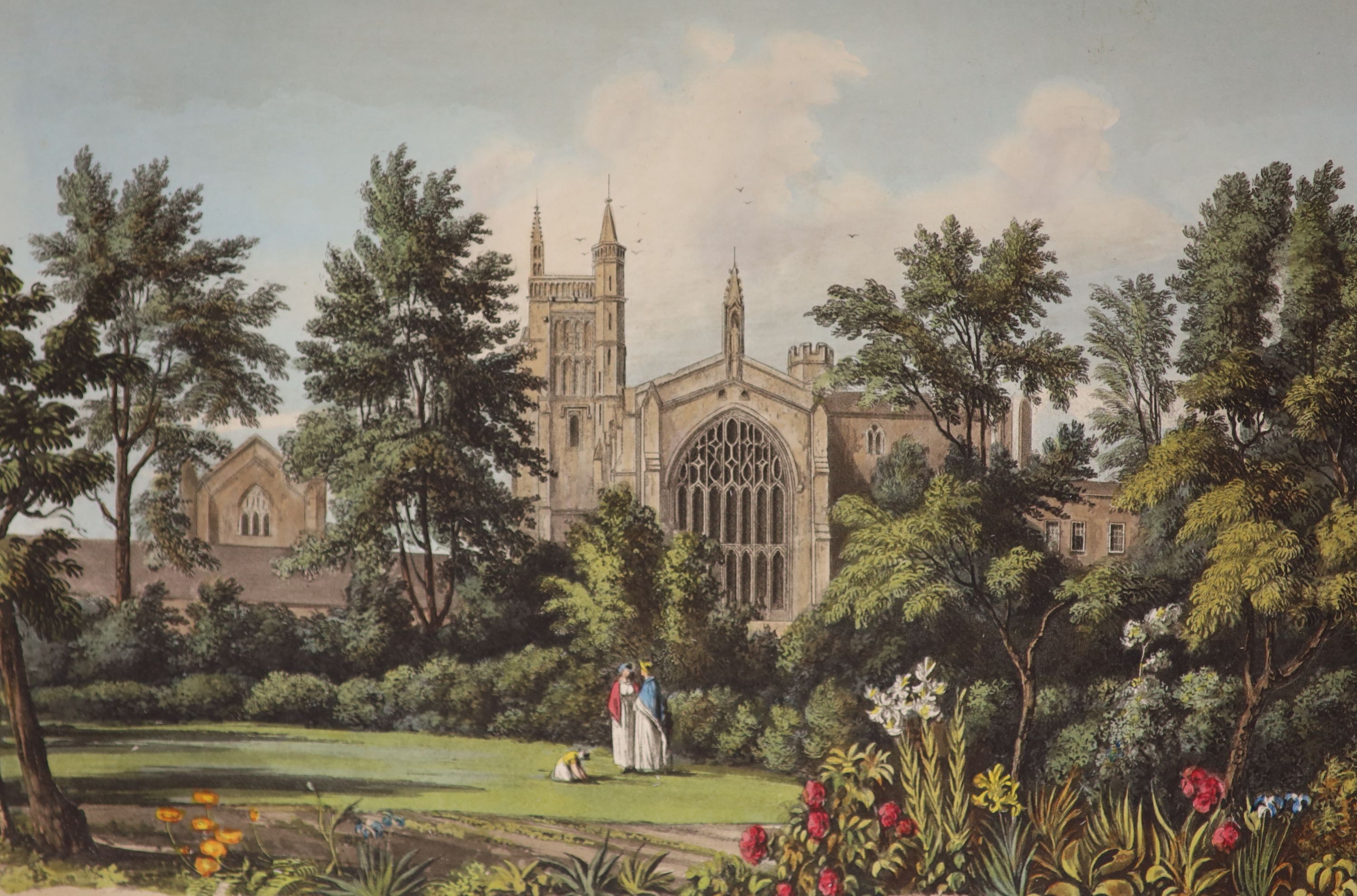 Ackermann Publications, Rudolph-London - The History of the Colleges Winchester, Eton and Westminster, 1st edition, qto, red morocco gilt, with 48 hand-coloured plates, London, 1816